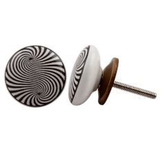 Black Spiral Ceramic Knob