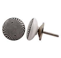 Black Spiral Ceramic Knob