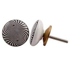 Black Spiral Ceramic Knob