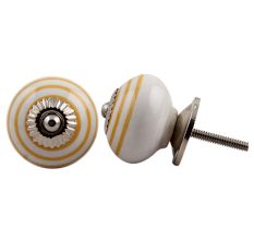 Mustard Stripe Cabinet Knob