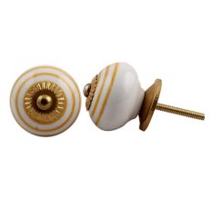 Mustard Stripe Cabinet Knob
