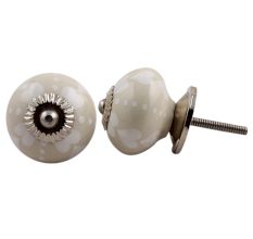 Cream White Heart Knob