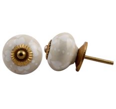Cream White Heart Knob