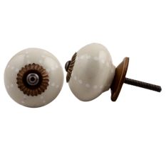 Cream White Line Dotted Knob