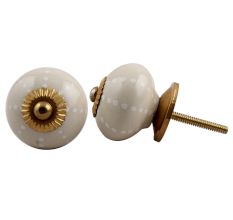Cream White Line Dotted Knob