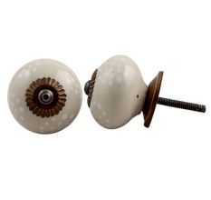Cream White Dotted Knob