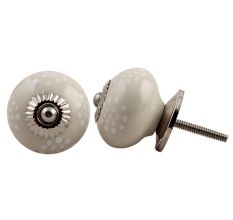 Cream White Dotted Knob