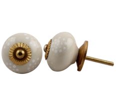 Cream White Dotted Knob