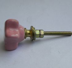 Pink Dotted Star Ceramic Knob