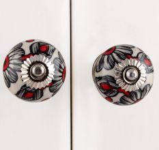 Handpainted Black Sunflower Knob