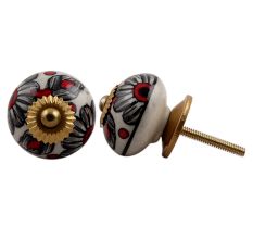 Handpainted Black Sunflower Knob