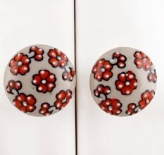 Orange Tiny Flower Dresser Knob