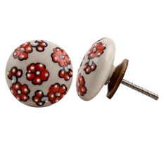 Orange Tiny Flower Dresser Knob