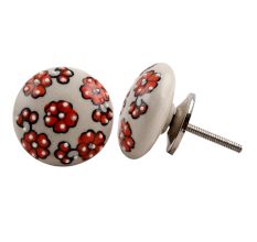 Orange Tiny Flower Dresser Knob