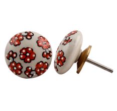 Orange Tiny Flower Dresser Knob