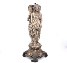 Lady Statue Metal Sculpture Lamp