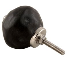 Solid Black Round Ceramic Knobs