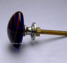 Blue with Red Striped Knob