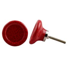 Red Crackle Ceramic Drawer Knob