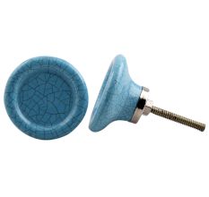 Turquoise Crackle Ceramic Cabinet Knob