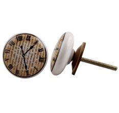 Roman Numeral Flat Watch Cabinet Knob