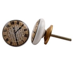 Roman Numeral Flat Watch Cabinet Knob