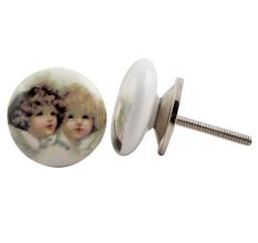 Baby Doll Flat Ceramic Drawer Knob