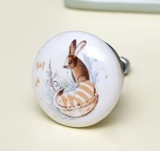 Squirrel Flat Ceramic Dresser Knob