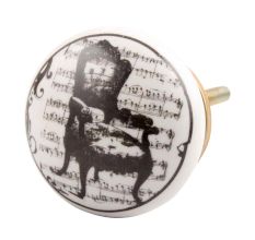 Black Chair Flat Ceramic Drawer Knob