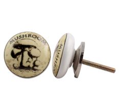 Mushroom Flat Ceramic Dresser Knob