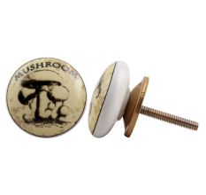 Mushroom Flat Ceramic Dresser Knob