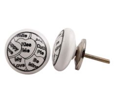 Kiss Me Flat Ceramic Dresser Knob