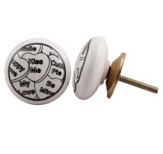 Kiss Me Flat Ceramic Dresser Knob