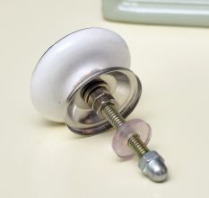 Ship Wheel Slate Blue Flat Ceramic Cabinet Knob