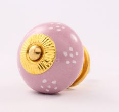 Lavender Dotted Ceramic Knob
