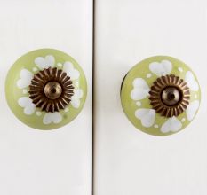 Lime Heart Ceramic Knob