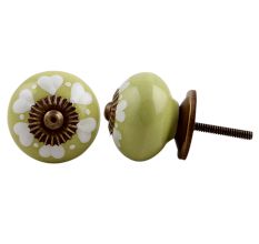 Lime Heart Ceramic Knob