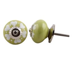 Lime Heart Ceramic Knob