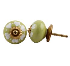 Lime Heart Ceramic Knob