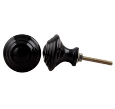 Black Solid Ceramic Drawer Knob