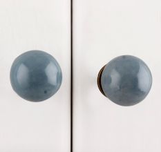Grey Small Ceramic Dresser Knob