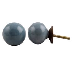 Grey Small Ceramic Dresser Knob