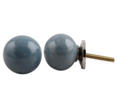 Grey Small Ceramic Dresser Knob