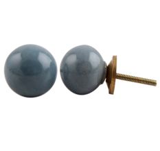 Grey Small Ceramic Dresser Knob