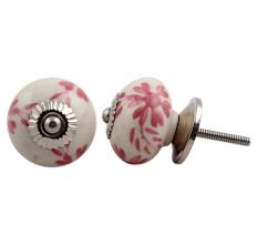 Pink Floral Knob