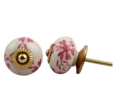 Pink Floral Knob