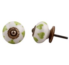 Lime Heart Ceramic Cabinet Knob