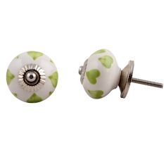 Lime Heart Ceramic Cabinet Knob