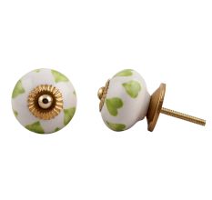 Lime Heart Ceramic Cabinet Knob