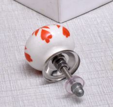 Orange Leaf Ceramic Knob